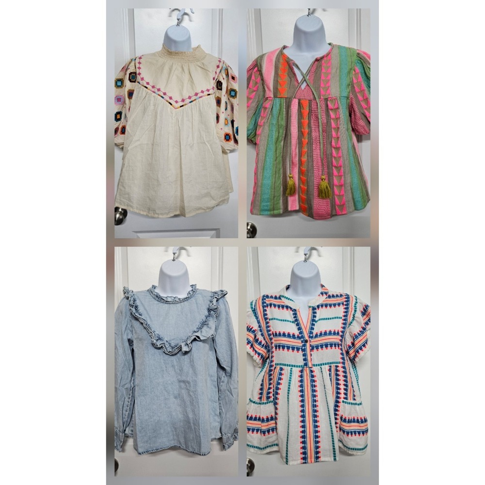 THML womens embroidered Tops Shirts  XS Lot‎ Of 4